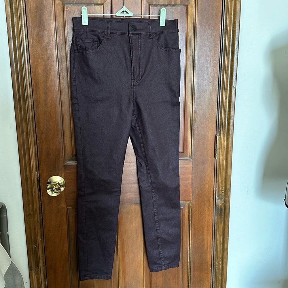 Express | Maroon Faux Denim Skinny High Rise Size 6R